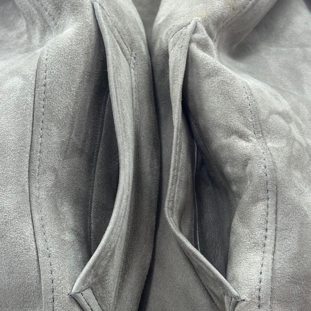 ヴィンテージ シープスキン スエードレザーリアルムートンチェスターコート グレー