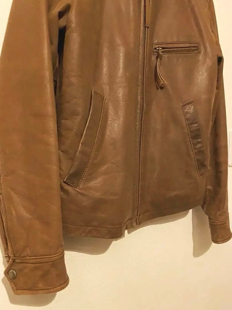 AVIREX 本革 シングルライダースジャケット ブラウンサイズS 楽天市場