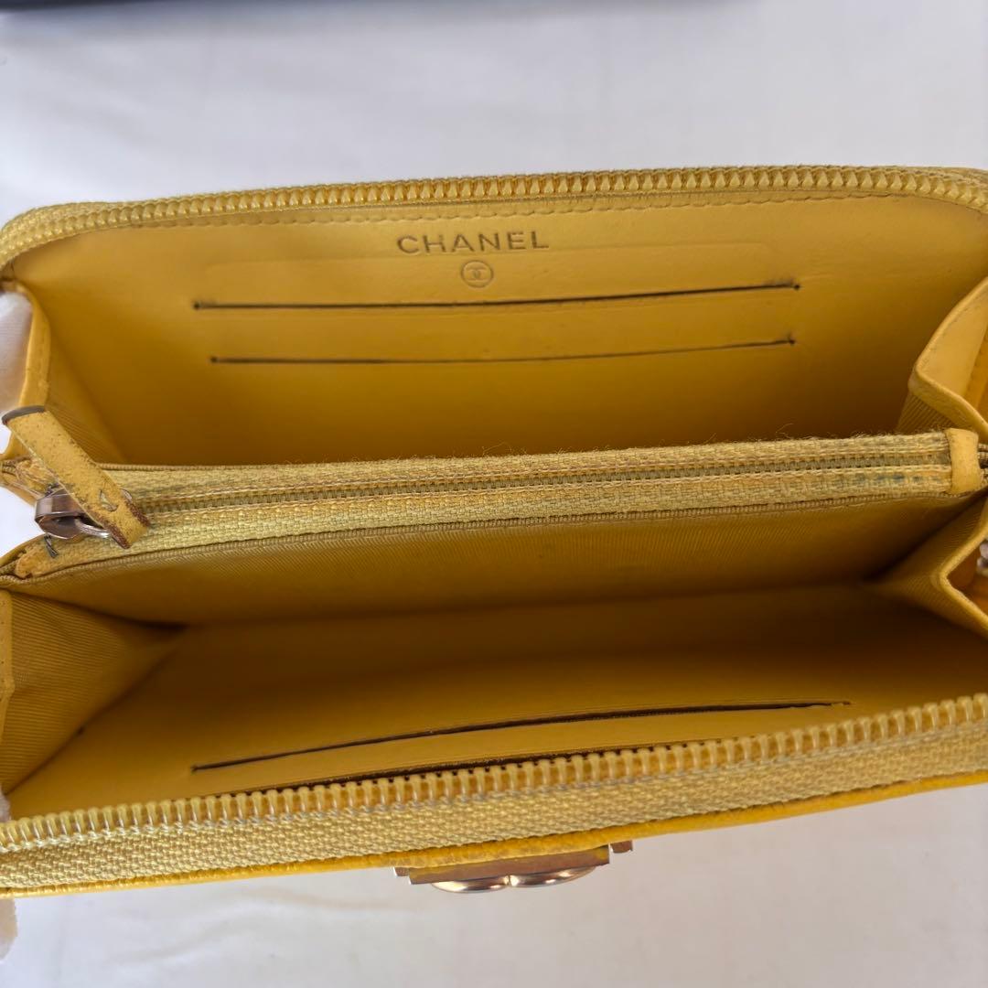 シャネル　ボーイシャネル　キャビアスキン　マトラッセ　ラウンドファスナー　財布