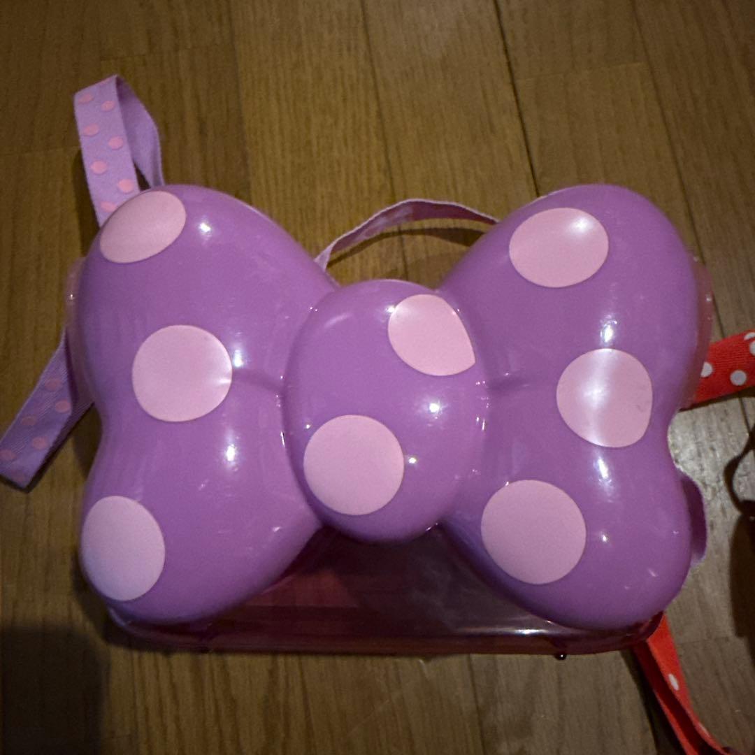 ディズニー ミニー デイジー リボン ポップコーンバケット 赤 紫