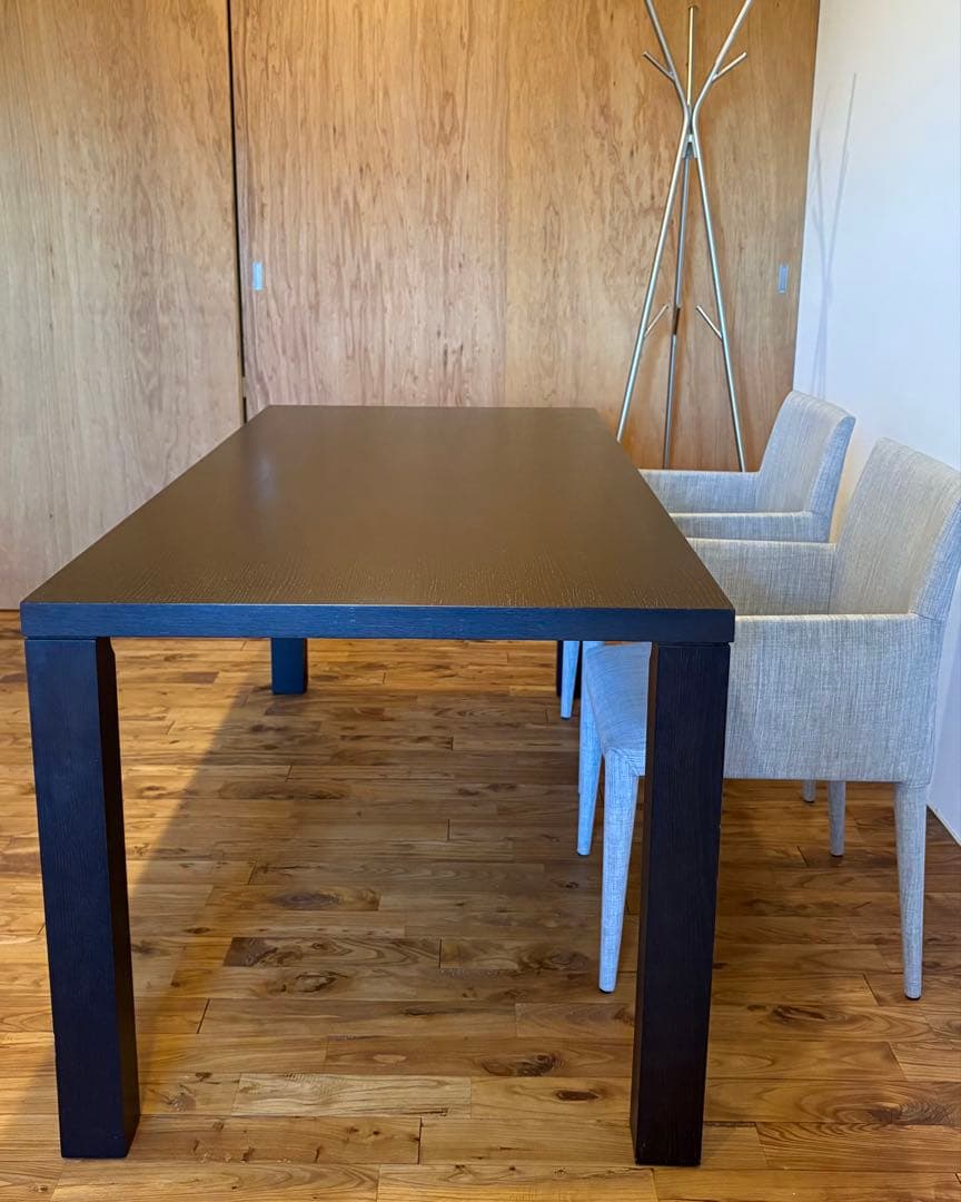 【輸入品・モデルルーム展示品】ダークブラウン 180cmダイニングテーブル 6人