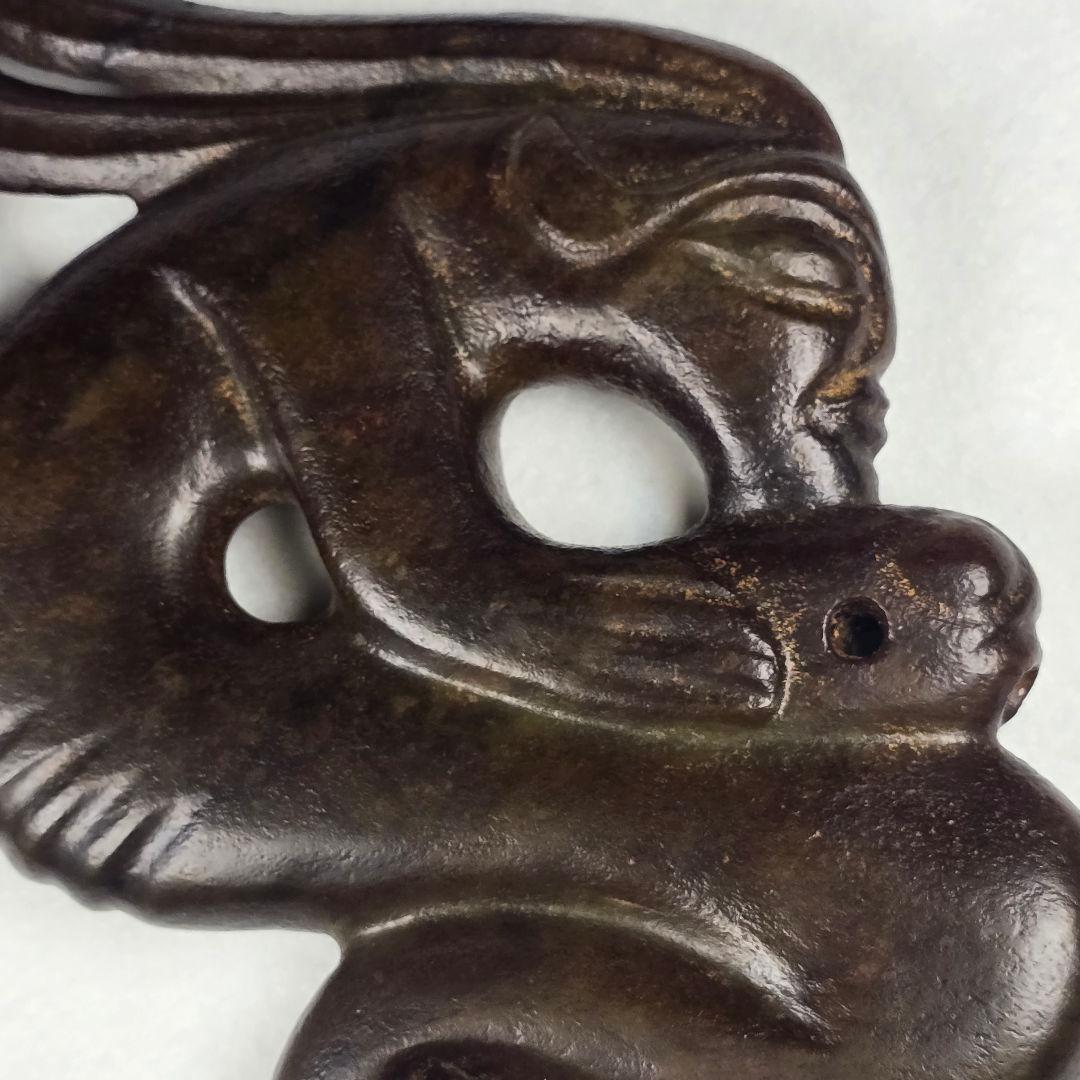 大型祭祀器 上古石器 河磨玉 紅山文化 太陽神追日像 霊