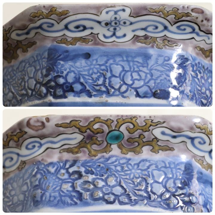 中国　呉須　八角大鉢　アンティーク　送料込み0206