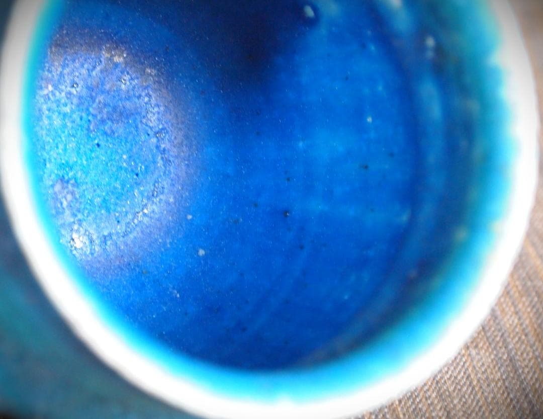 人気作家☆金澤尚宜☆うねうね青マグカップ☆あよお 人気作家☆金澤尚