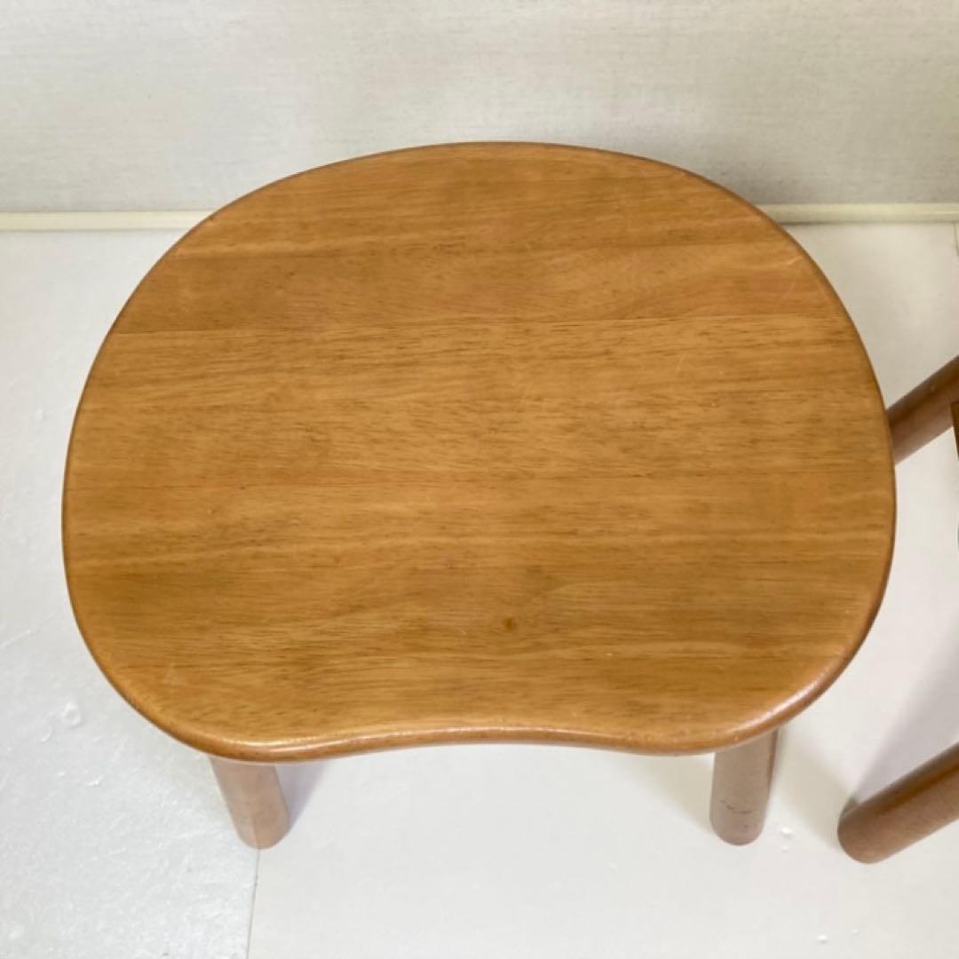 カリモク スツール チェア 椅子 置物台 ナチュラル 2脚 木製 家具 レトロ