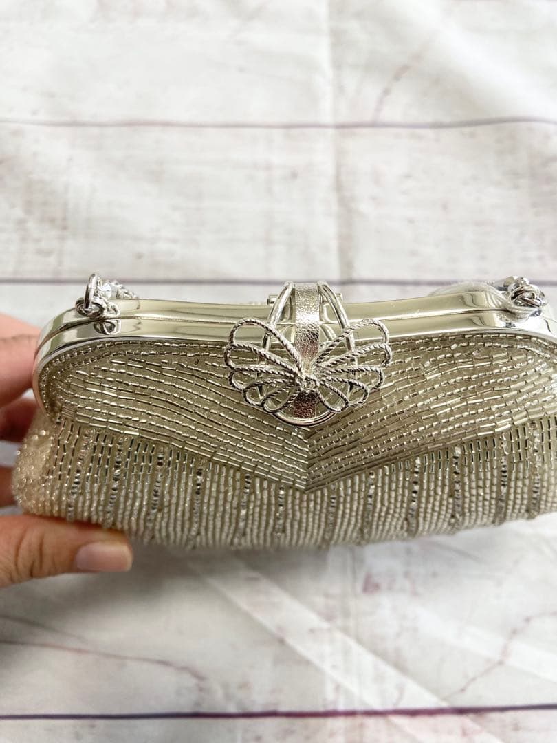 【新品タグ付き】ビーズバッグ　和装用バッグ　パーティーバッグ　結婚式　和装小物