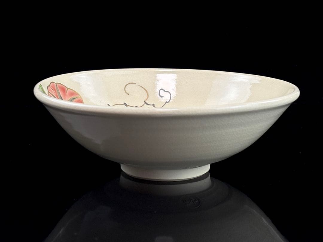 京焼【中村与平】作 色絵 『朝顔』夏茶碗 平茶碗 R7112346 - メルカリ