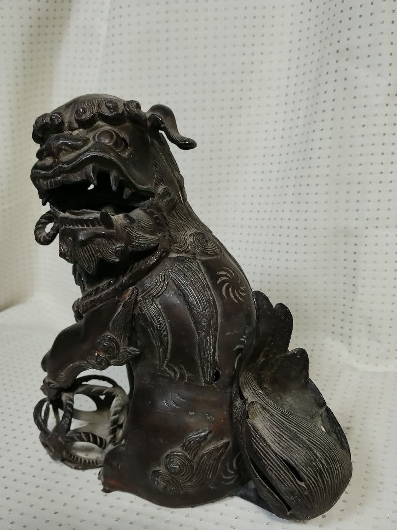 金属製 獅子像 アンティーク　明治？