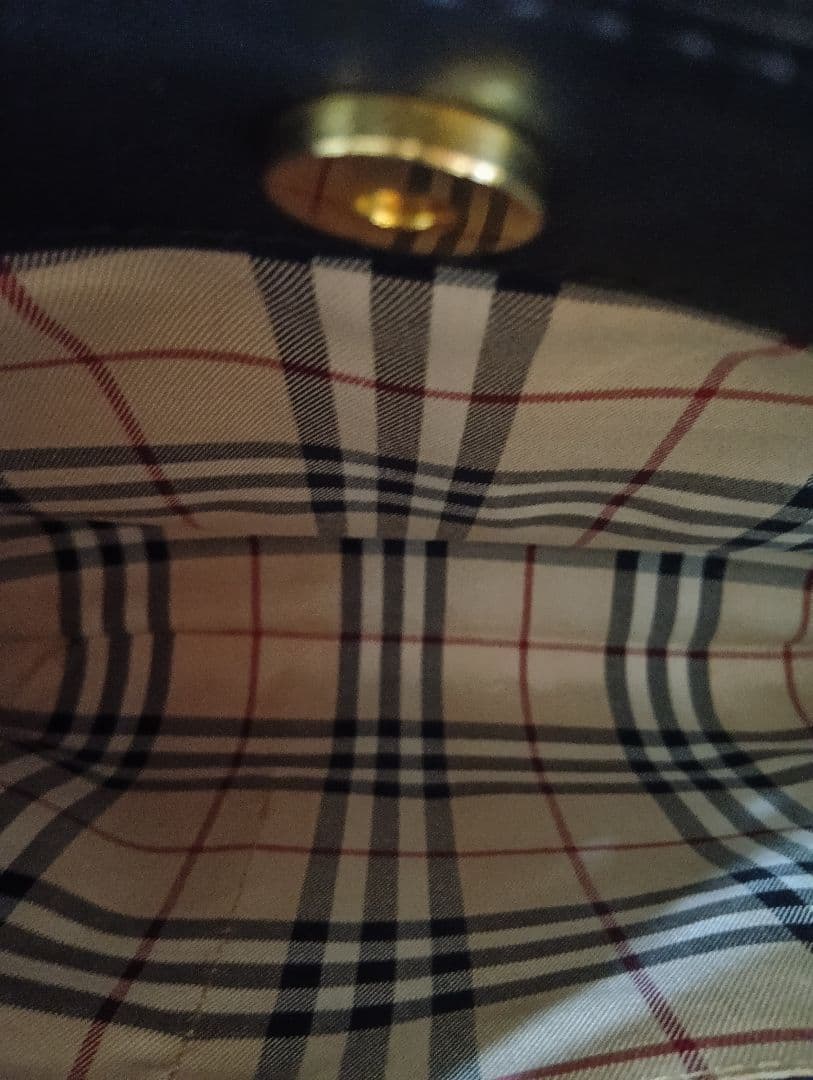 バーバリー レザー トートバッグ ノバチェック 金属金具 ブラック 黒