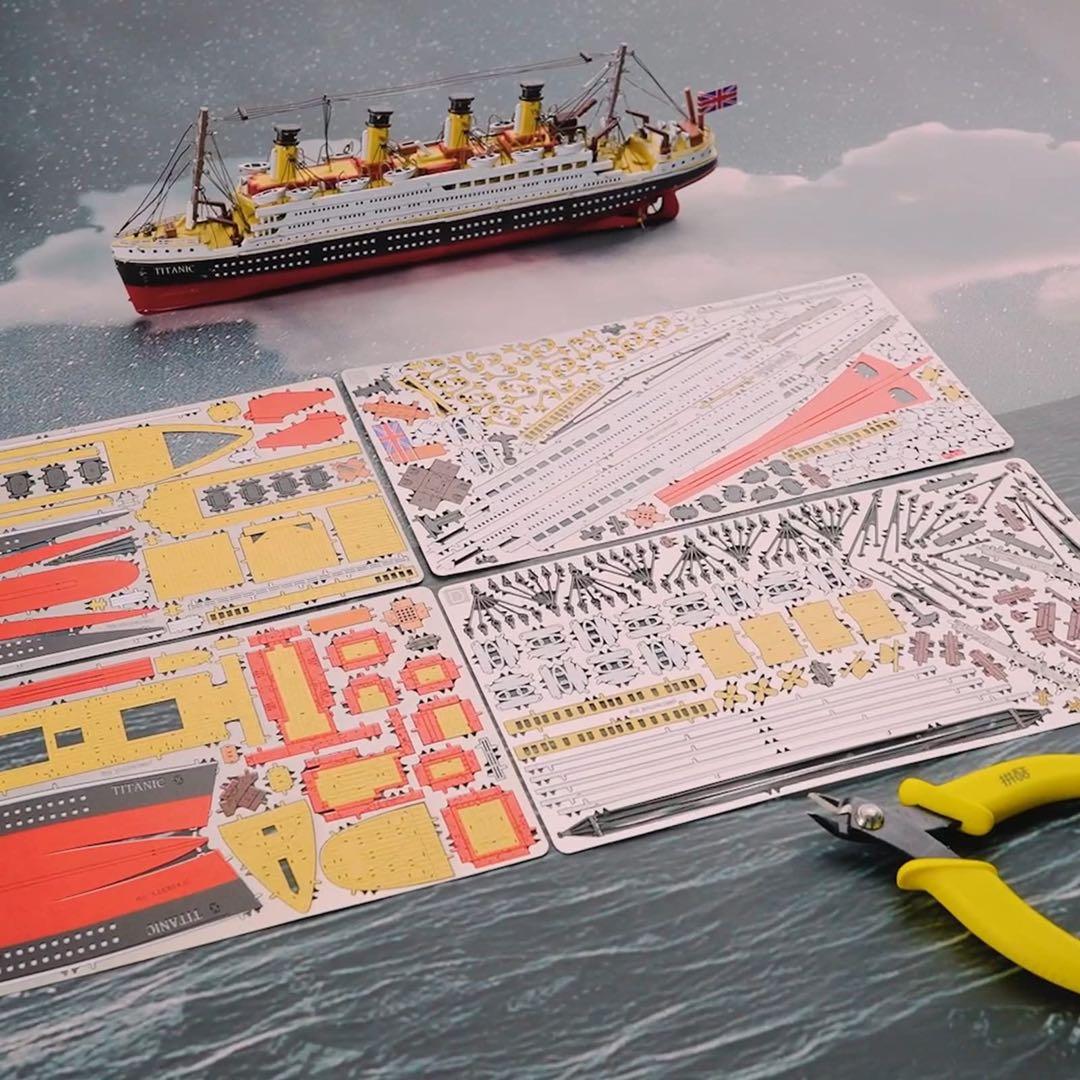 Piececool 3Dパズル 大人用 タイタニックメタル船模型