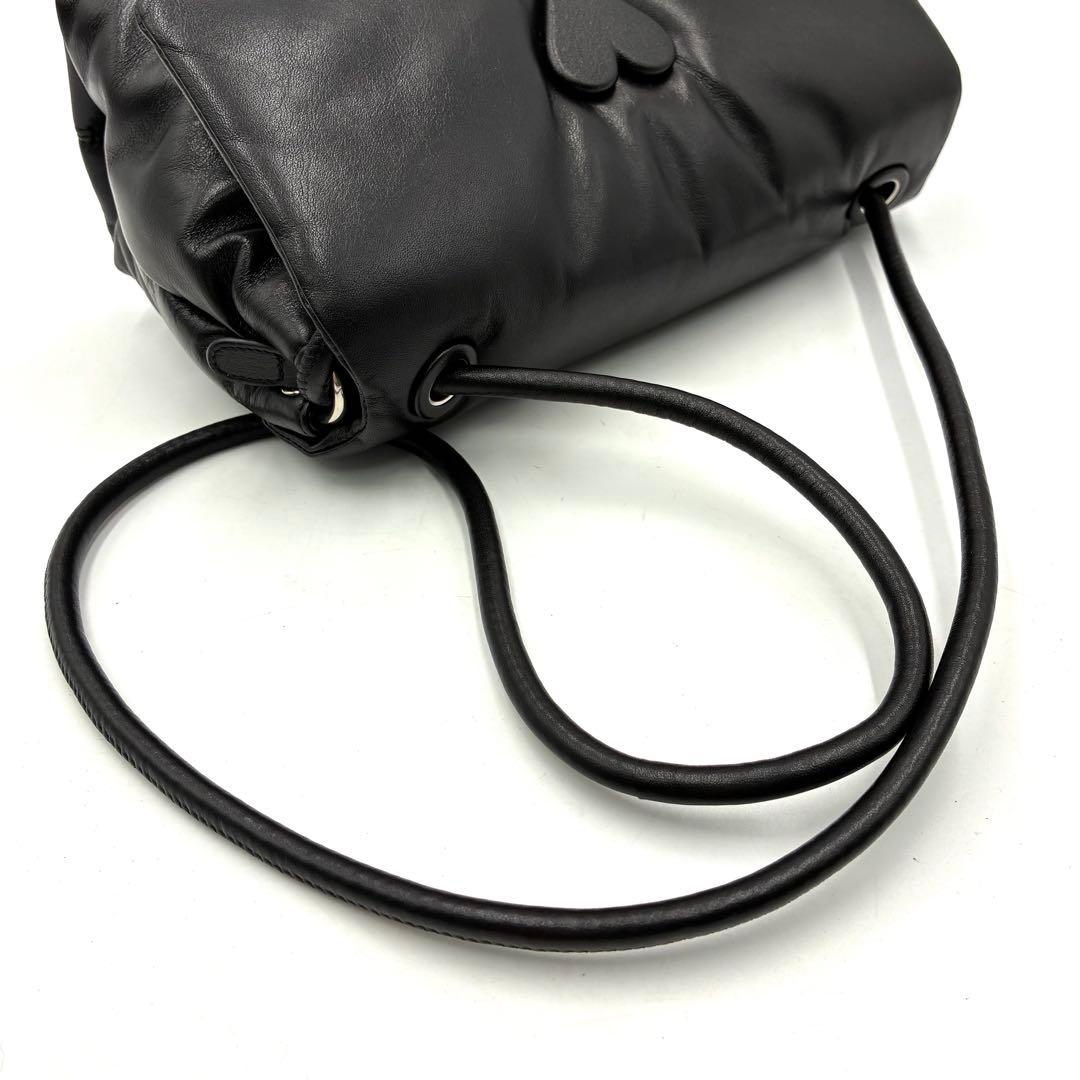 未使用級 アミパリス Voulez-Vous ショルダーバッグ レザー ブラック