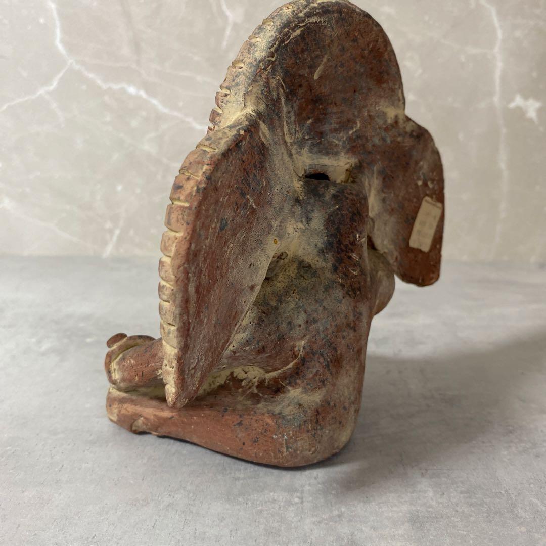 メキシコ マヤ文明 戦士の土人形 テコラッタ 素焼き ヴィンテージ