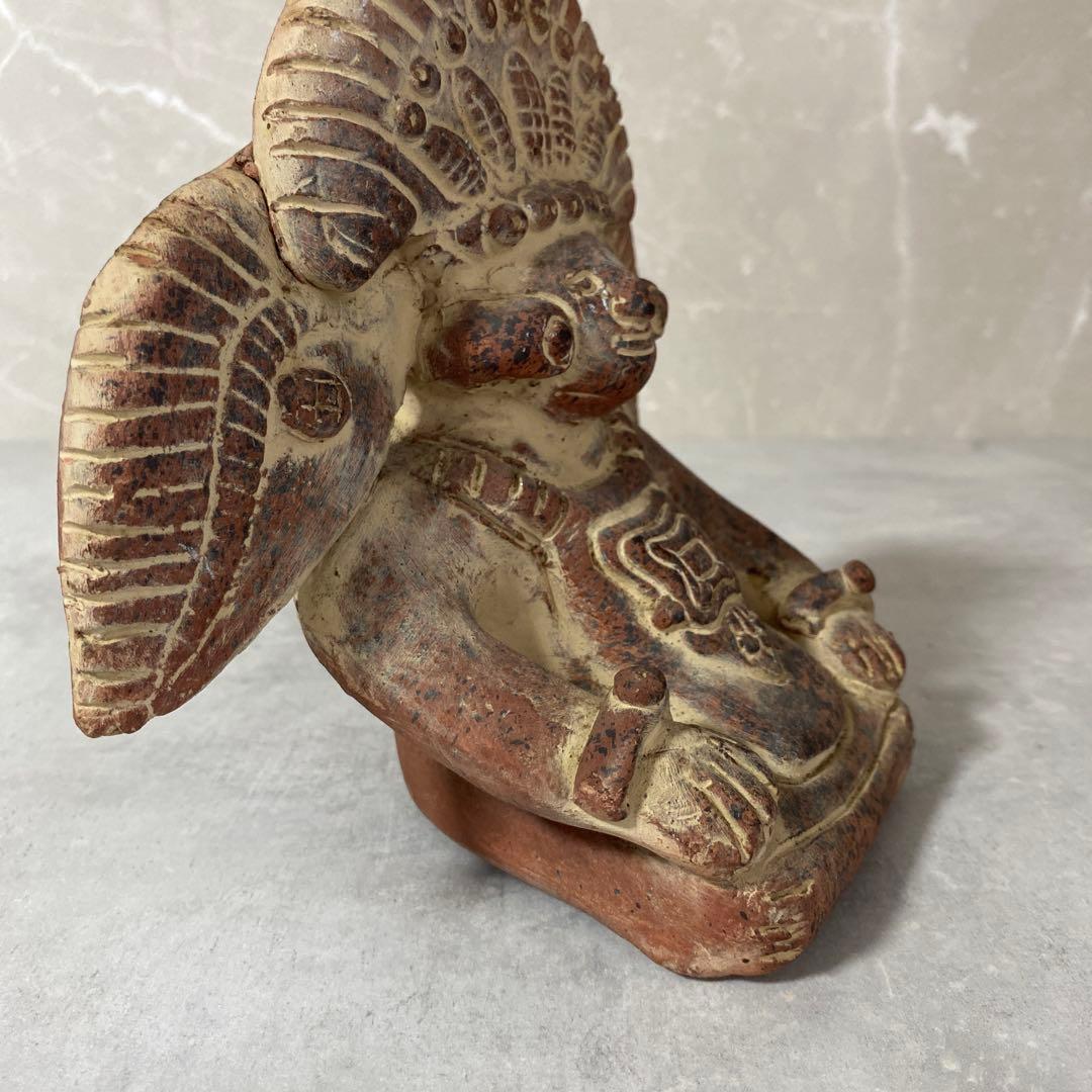 メキシコ マヤ文明 戦士の土人形 テコラッタ 素焼き ヴィンテージ