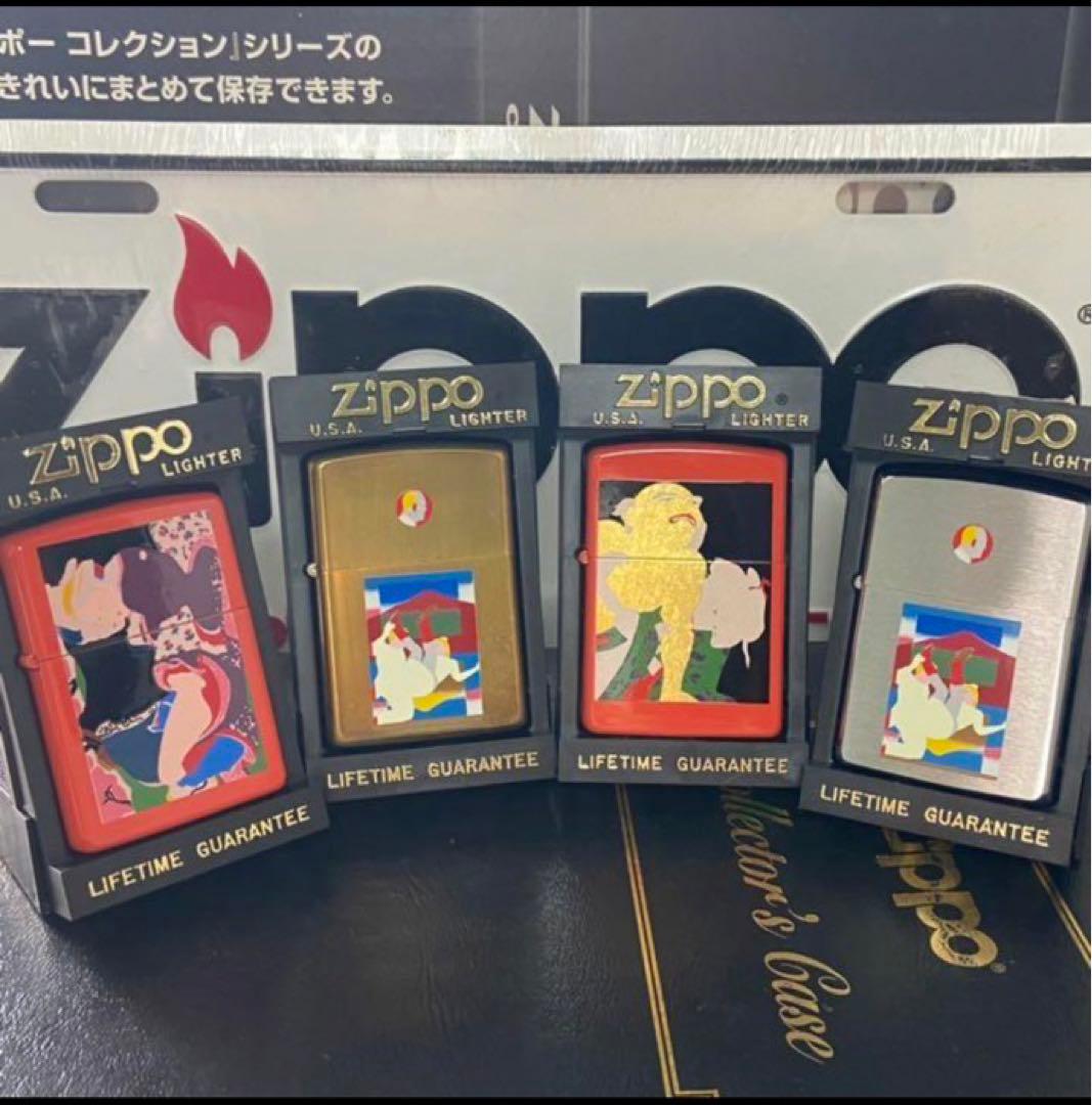 未使用 ZIPPO 1994年製 横尾忠則浮世絵春画シリーズうるし塗り4点