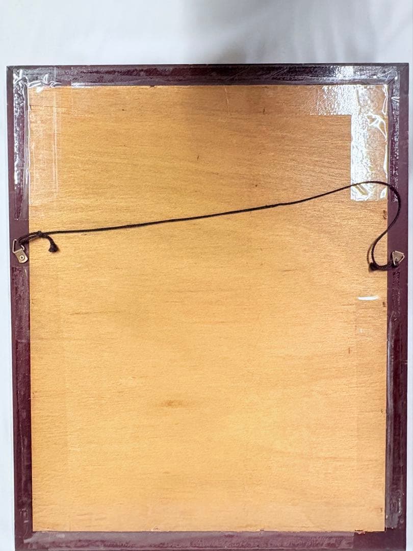 螺鈿細工 日本画 鳥 果物 柿 額装 絵画 アート アンティーク