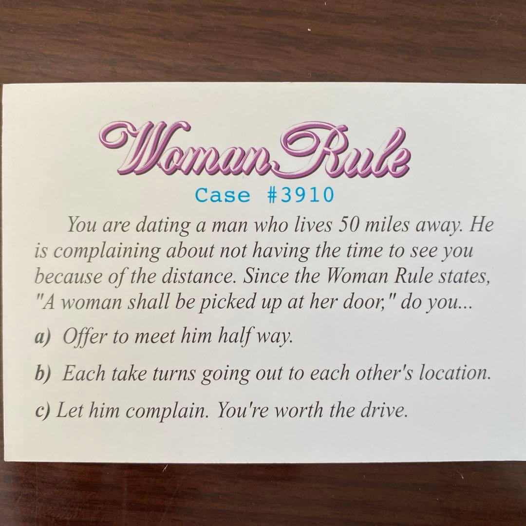 MAN LAWS and Woman Rules ボードゲーム