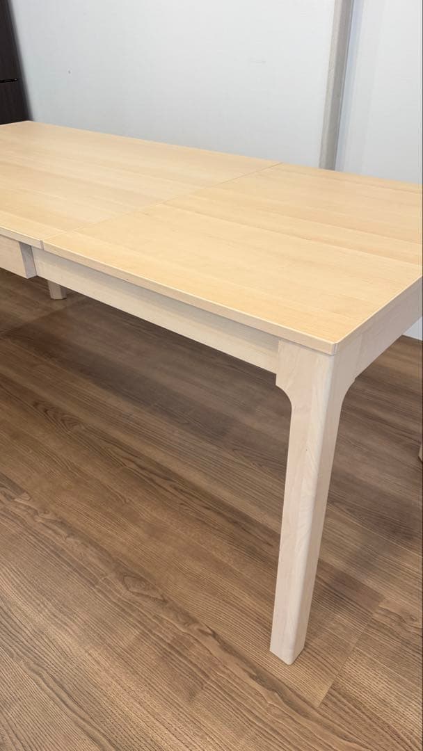 【12月限定販売】IKEA　ナチュラル木製伸縮式ダイニングテーブル