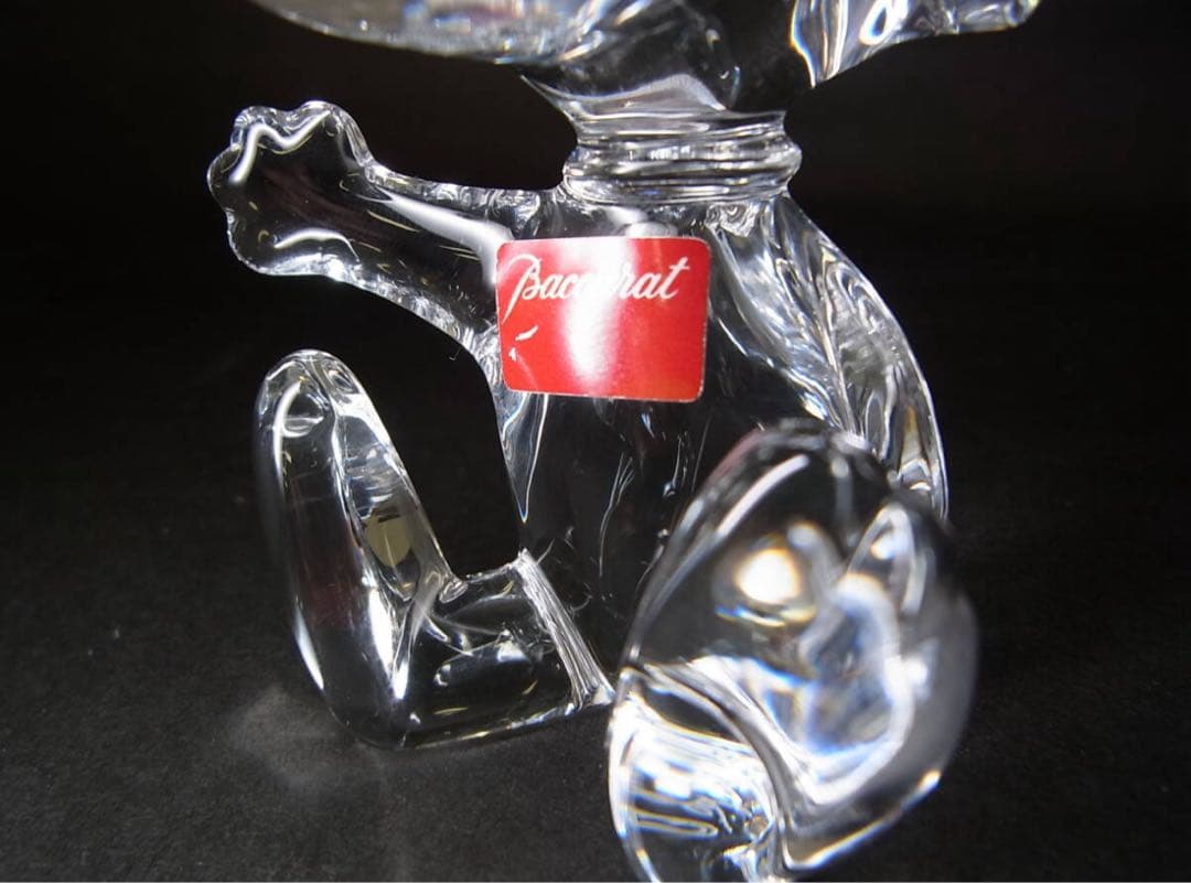 極美品 Baccarat バカラ スヌーピー クリスタル ガラス オブジェ 置物