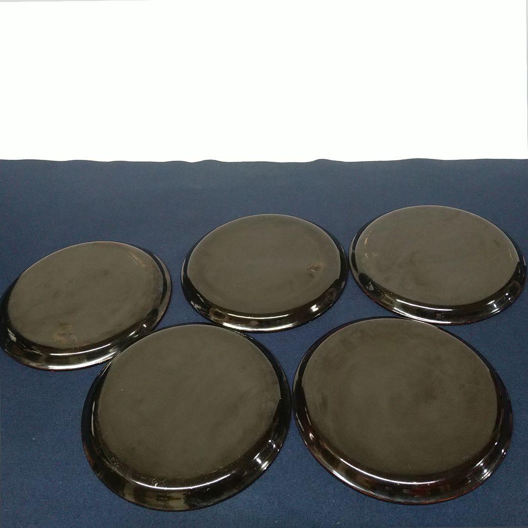 AC81 鯛図 丸盆 一尺五枚 木彫 朱漆盆 煎茶盆 時代 当日物