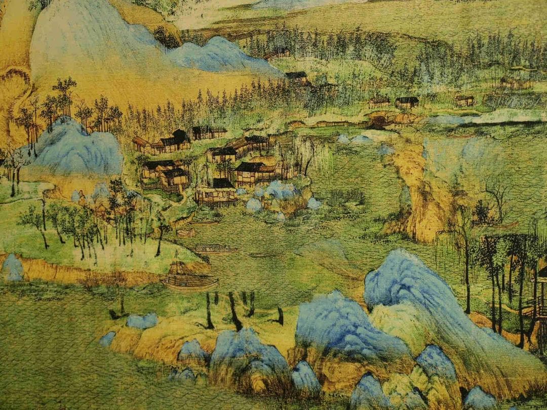 中国北宋時代 千裹江山図 人物掛け軸 激安骨董品 捲り BD648A13-3 販売