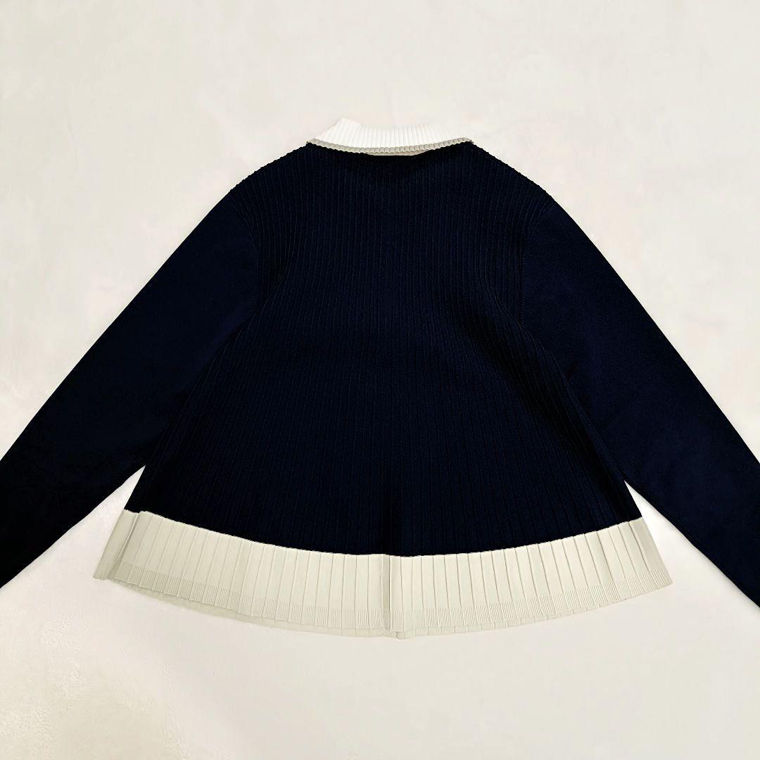 フレッドペリー ニットプリーツシャツ 長袖 ネイビー 完売品 FredPerry