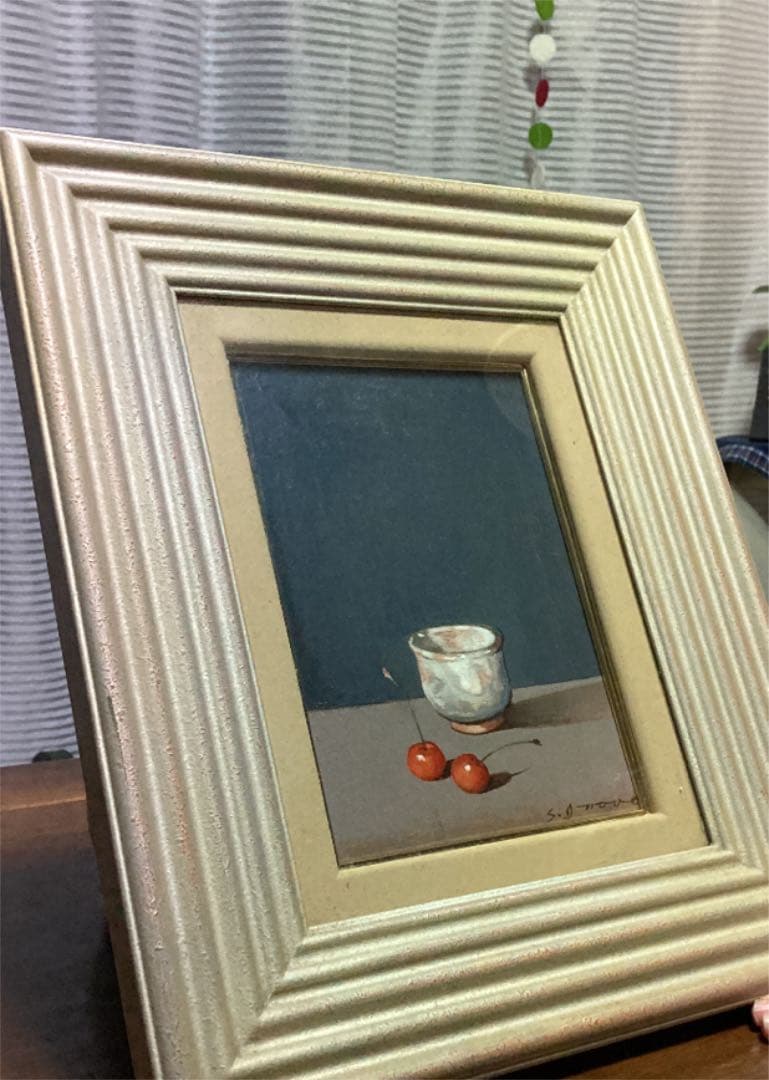 油絵　静物画　額装済み