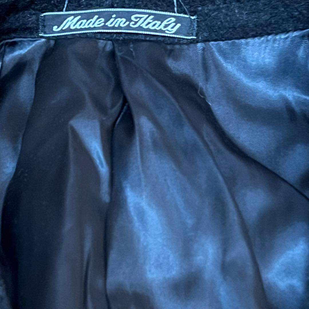 80s GIORGIO ARMANI/ロングコート/ブラック/イタリア製