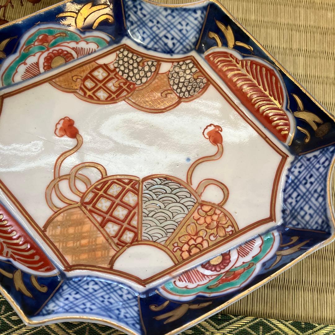 アンティーク 古伊万里 色絵 錦 菱形 変形皿 八角 骨董 一枚 - メルカリ
