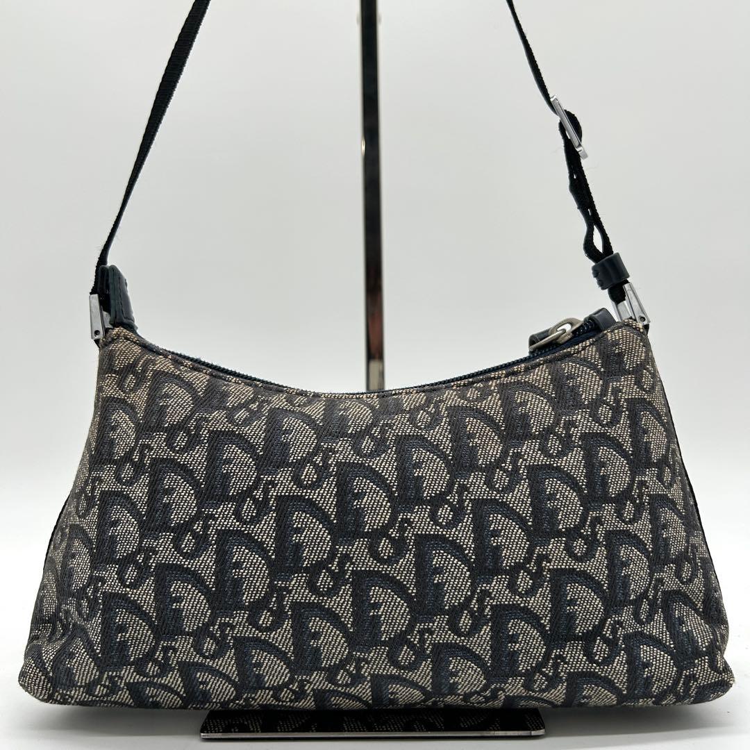 【美品】クリスチャンディオール アクセサリーポーチ トロッター ネイビー 肩掛け