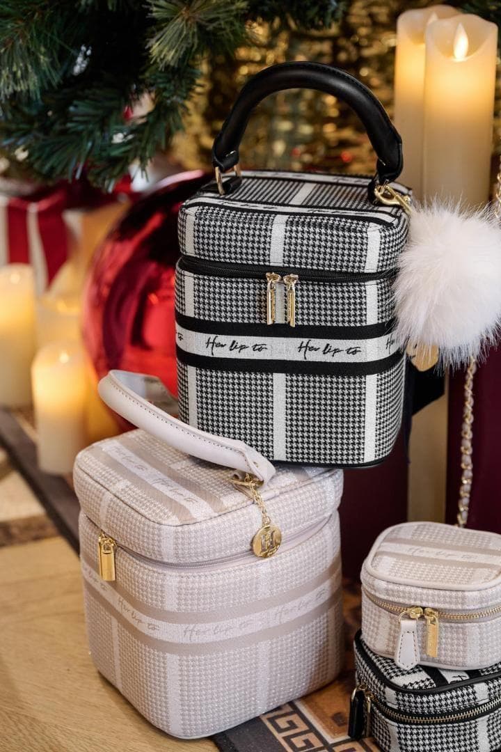 新品 herlipto HLT Jacquard Vanity Bag 銀