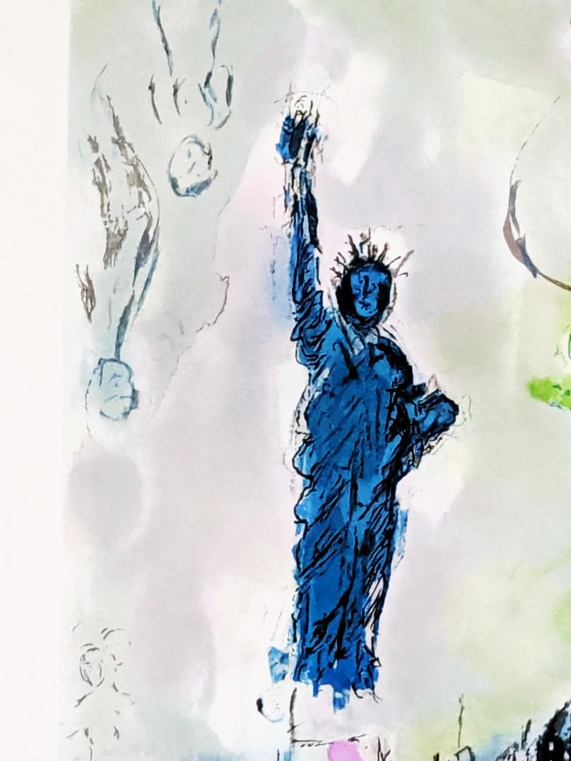 シャガール リトグラフ『自由の女神』ニューヨーク アートエキスポ 大型ポスター