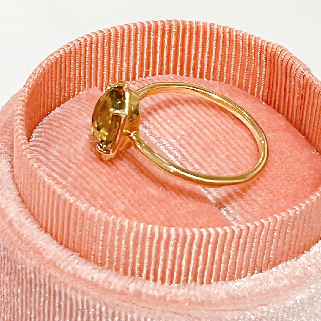 新品 シャンパンクォーツ リング K10 10K 11号 a cote アコテ