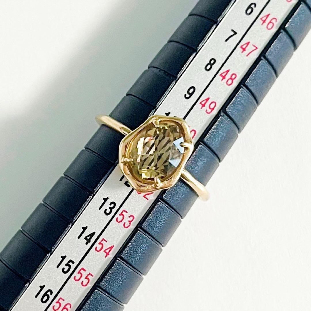 新品 シャンパンクォーツ リング K10 10K 11号 a cote アコテ