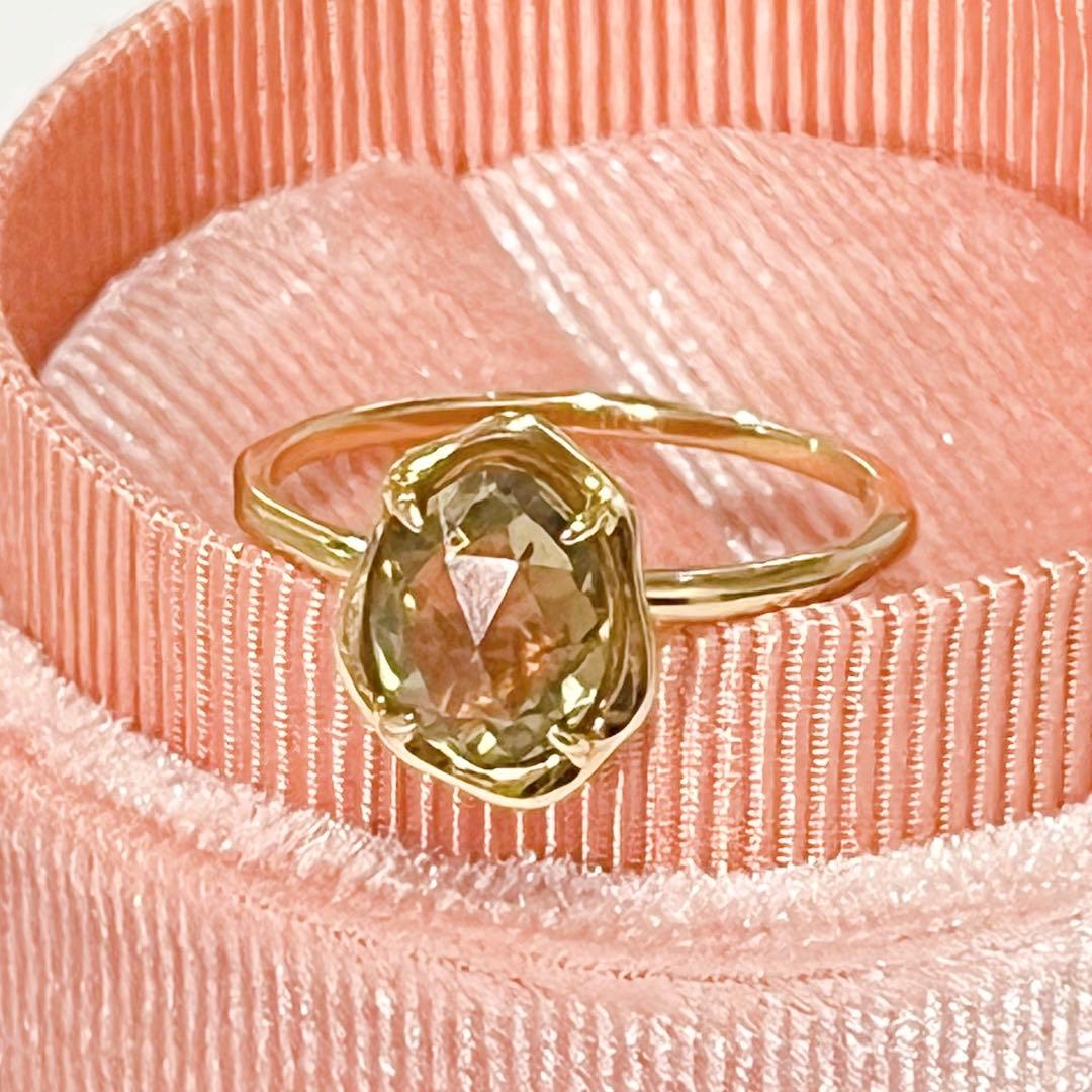 新品 シャンパンクォーツ リング K10 10K 11号 a cote アコテ