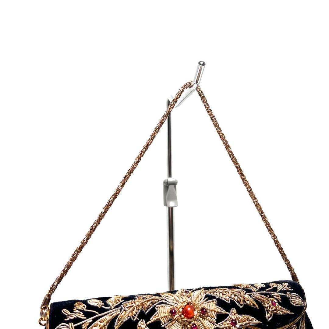 【美品】LUMY はしもと ルミー/皇室御用達/ ハンドバッグ ビーズバッグ