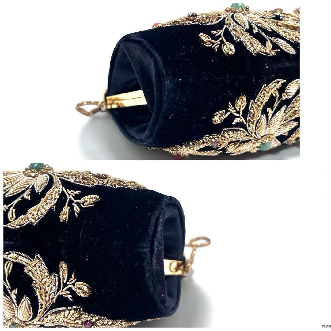 【美品】LUMY はしもと ルミー/皇室御用達/ ハンドバッグ ビーズバッグ