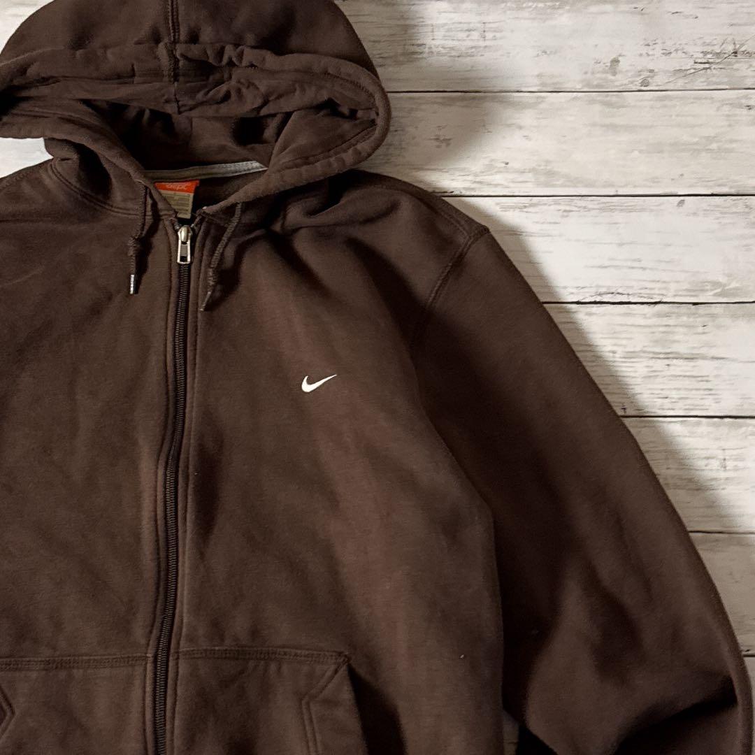 r*a様 NIKE フルジップ パーカー L ブラウン 刺繍ロゴ パキスタン製
