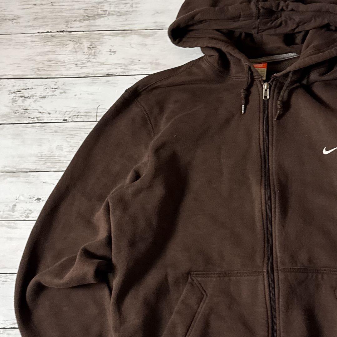 r*a様 NIKE フルジップ パーカー L ブラウン 刺繍ロゴ パキスタン製