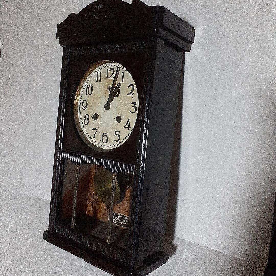 値下げ　動作品 昭和レトロな振り子式柱時計　ゼンマイ式　愛知時計製
