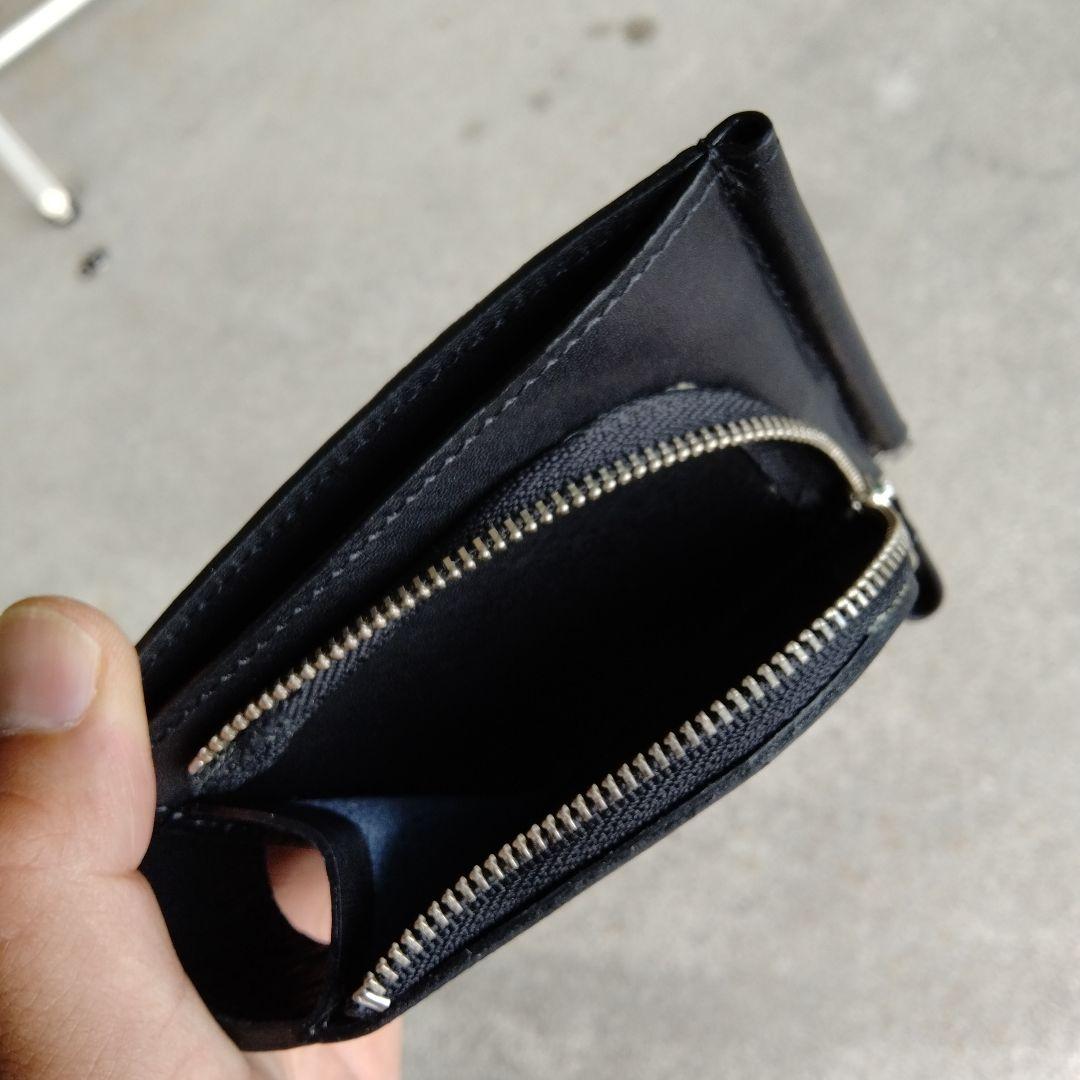 レザーマネークリップ　ケース、カードポケット付き