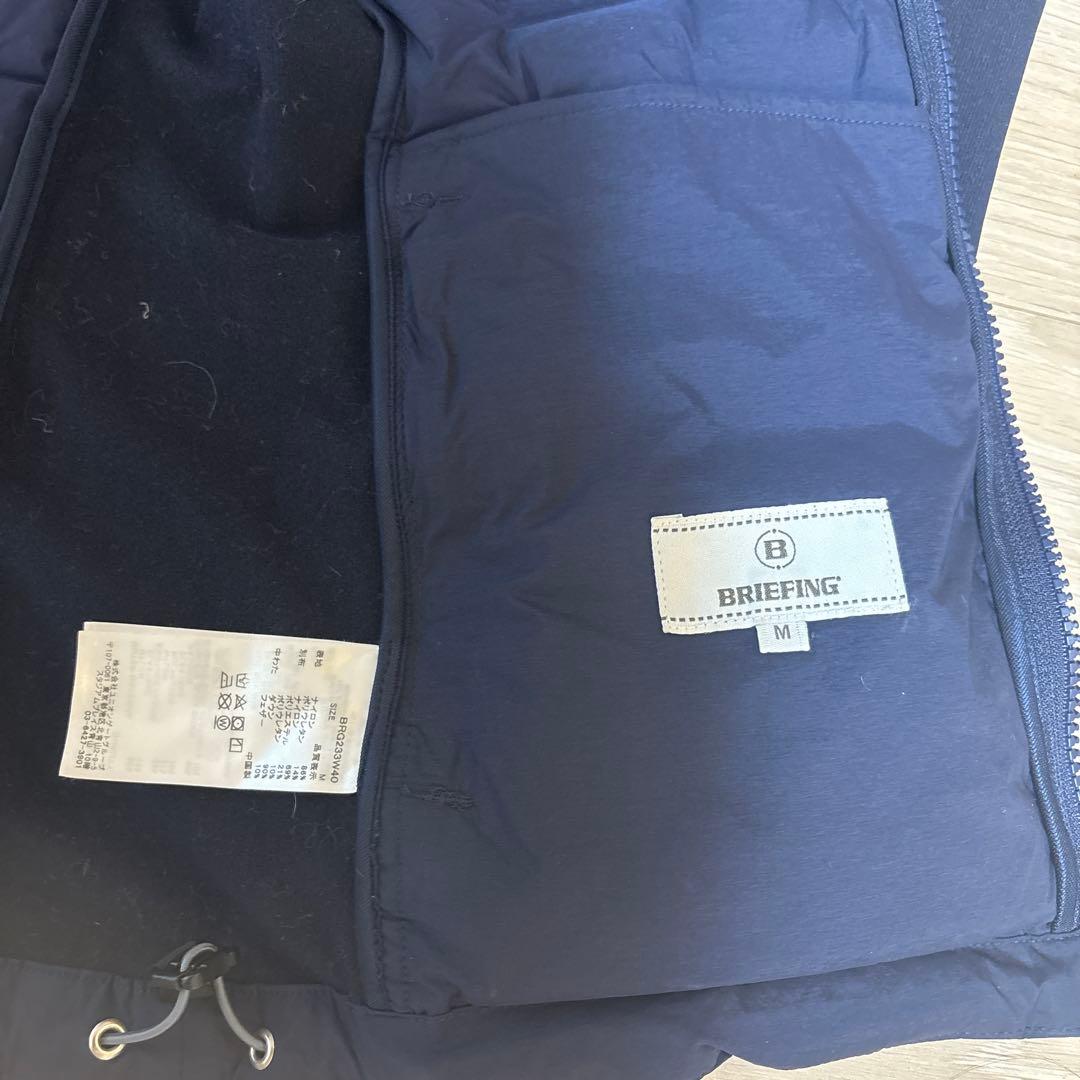 美品　ブリーフィングゴルフ☆ハイブリッドダウン　ネイビー　M 襟取り外し可