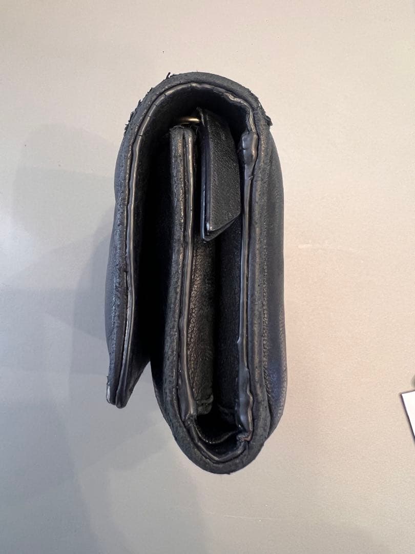 難有　マルジェラ グラムスラム 三つ折り財布 エンベロープ 4ステッチ ブラック