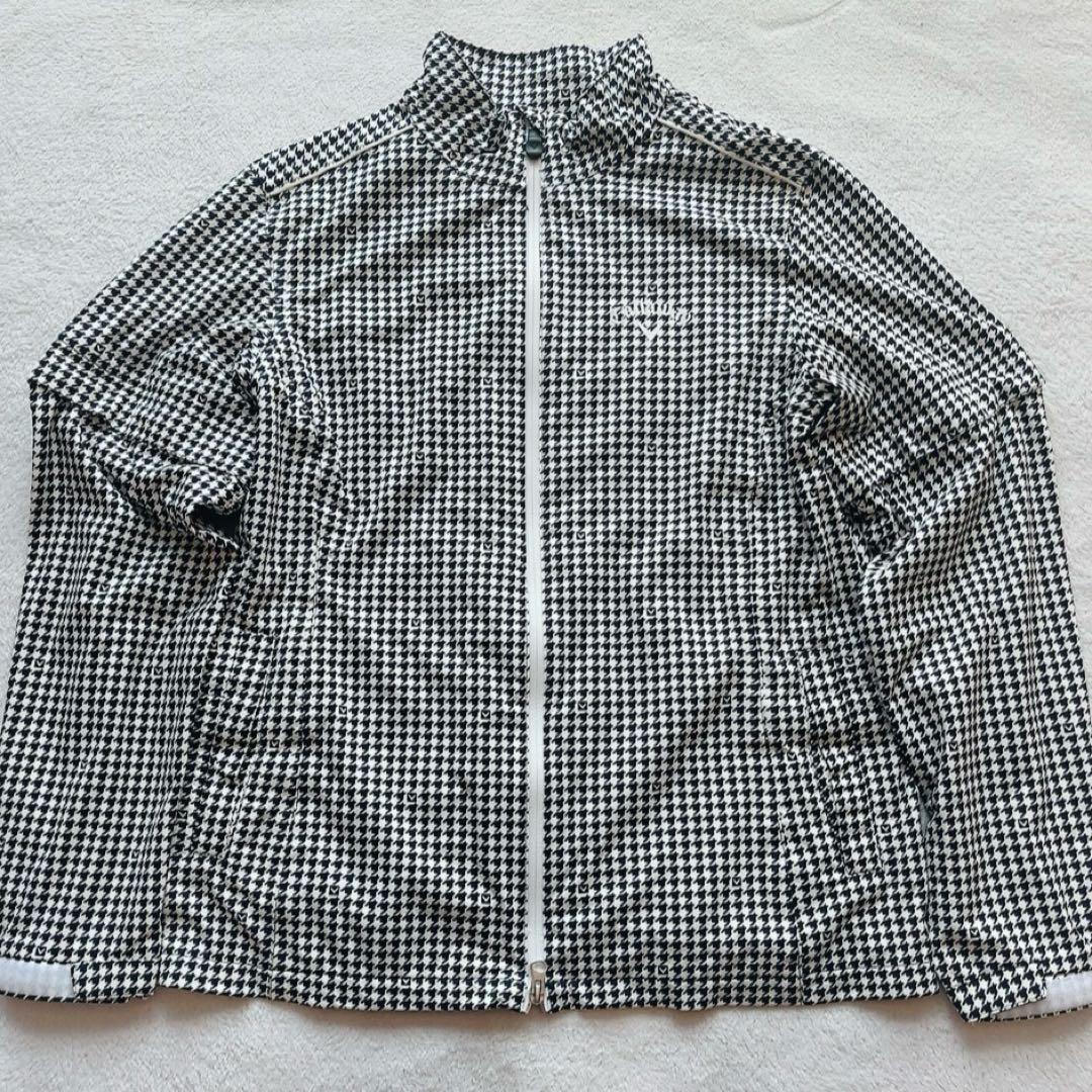 極美品　キャロウェイ　レインコート　ジャケット　パンツ　千鳥格子　L 　ネイビー