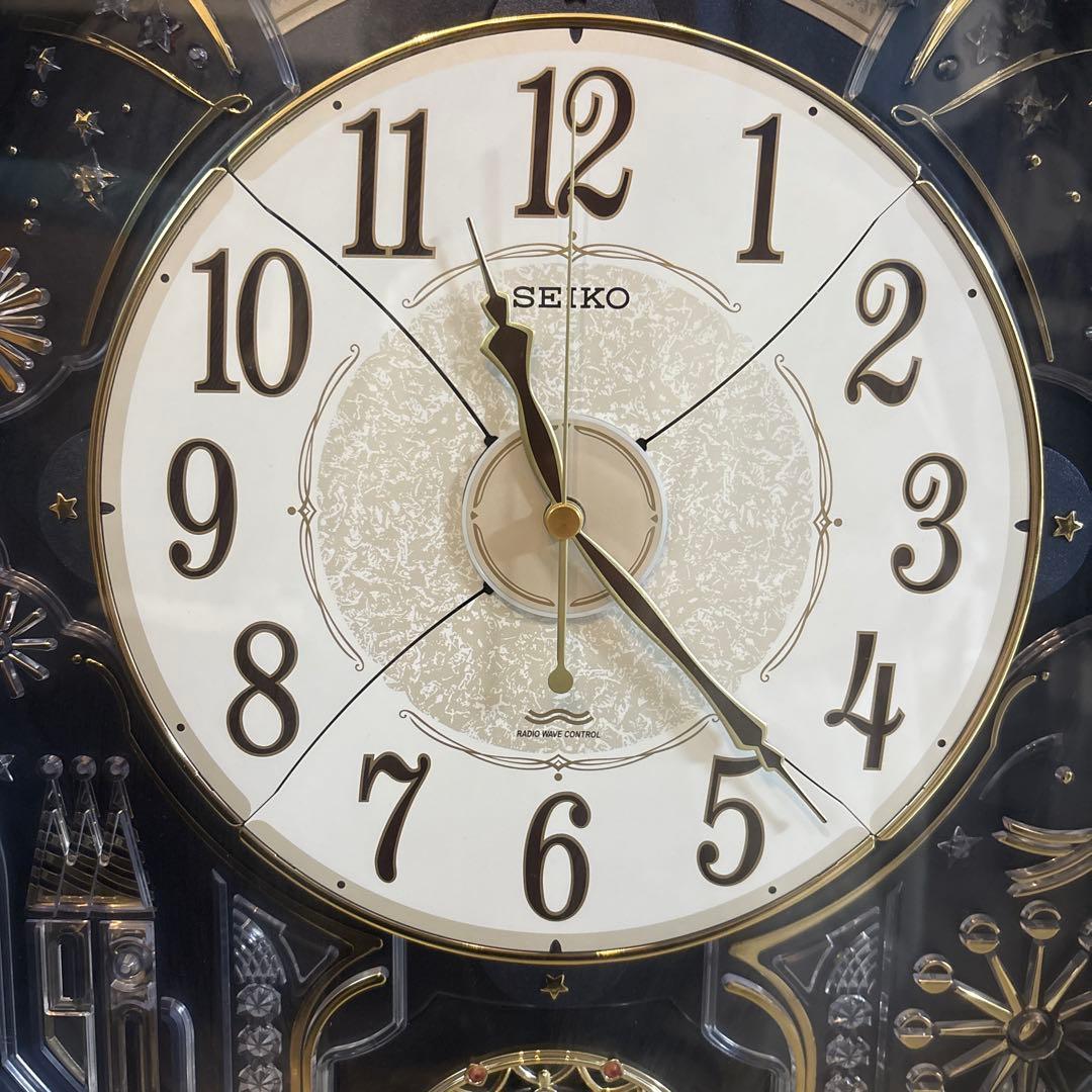 【美品】SEIKO RE561S からくり時計 電波修正機能 自動秒針停止機能付