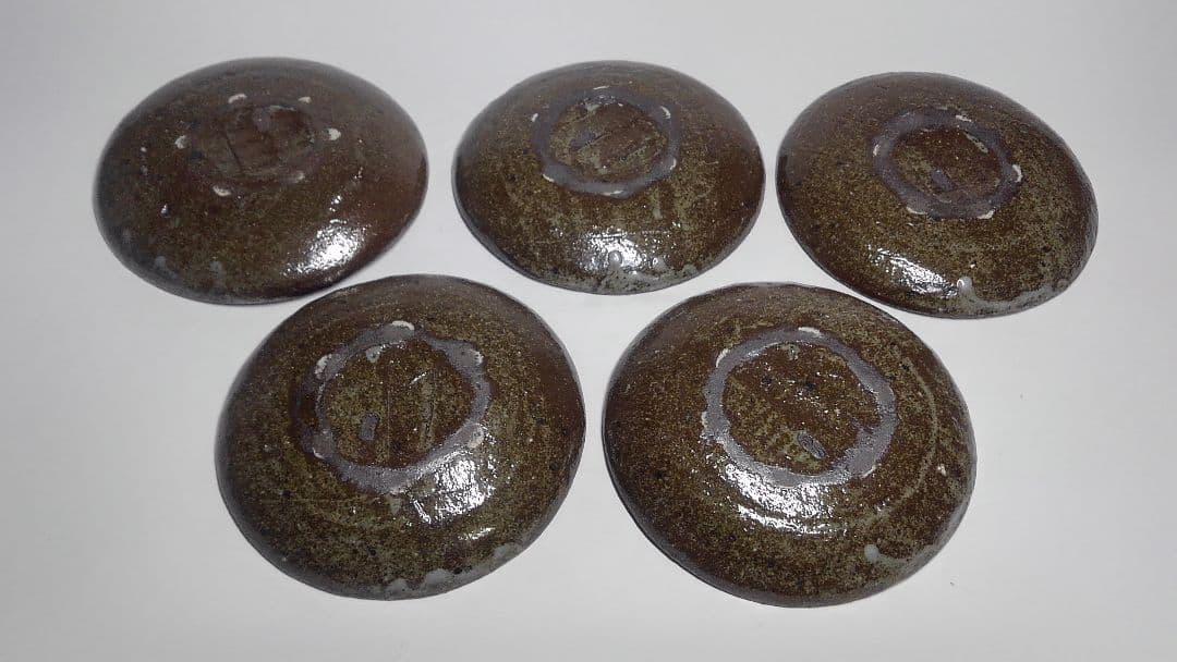 荻原井泉水 絵付皿(書)皿 5枚組 銘あり 箱付 希少 工芸