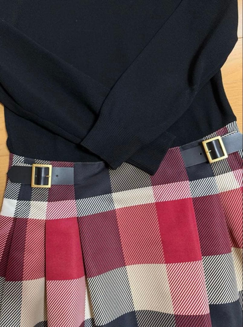 ブルーレーベル　膝丈ワンピース