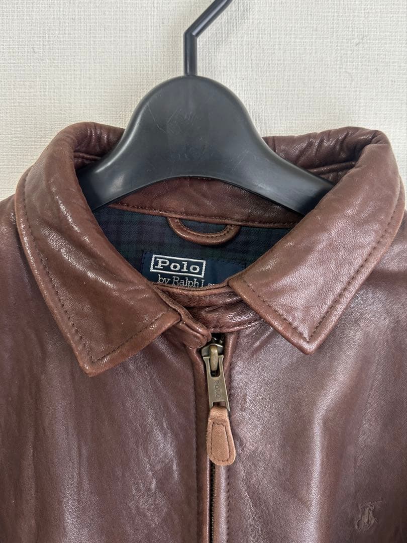 Polo by Ralph Lauren ブラウンレザーシングルライダース