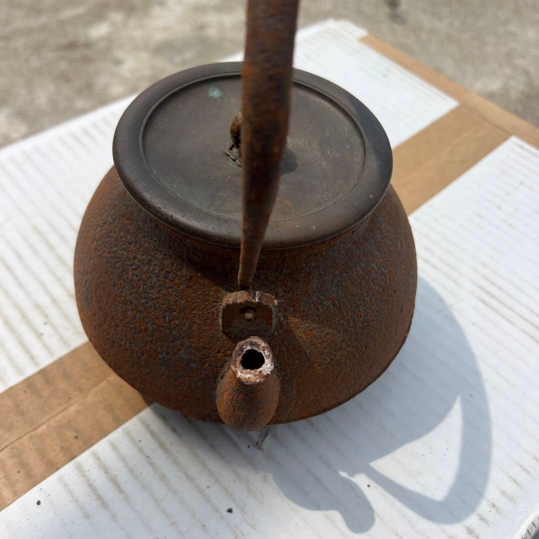 古董龍文堂鉄瓶土瓶やかん急須直接火かけサビ