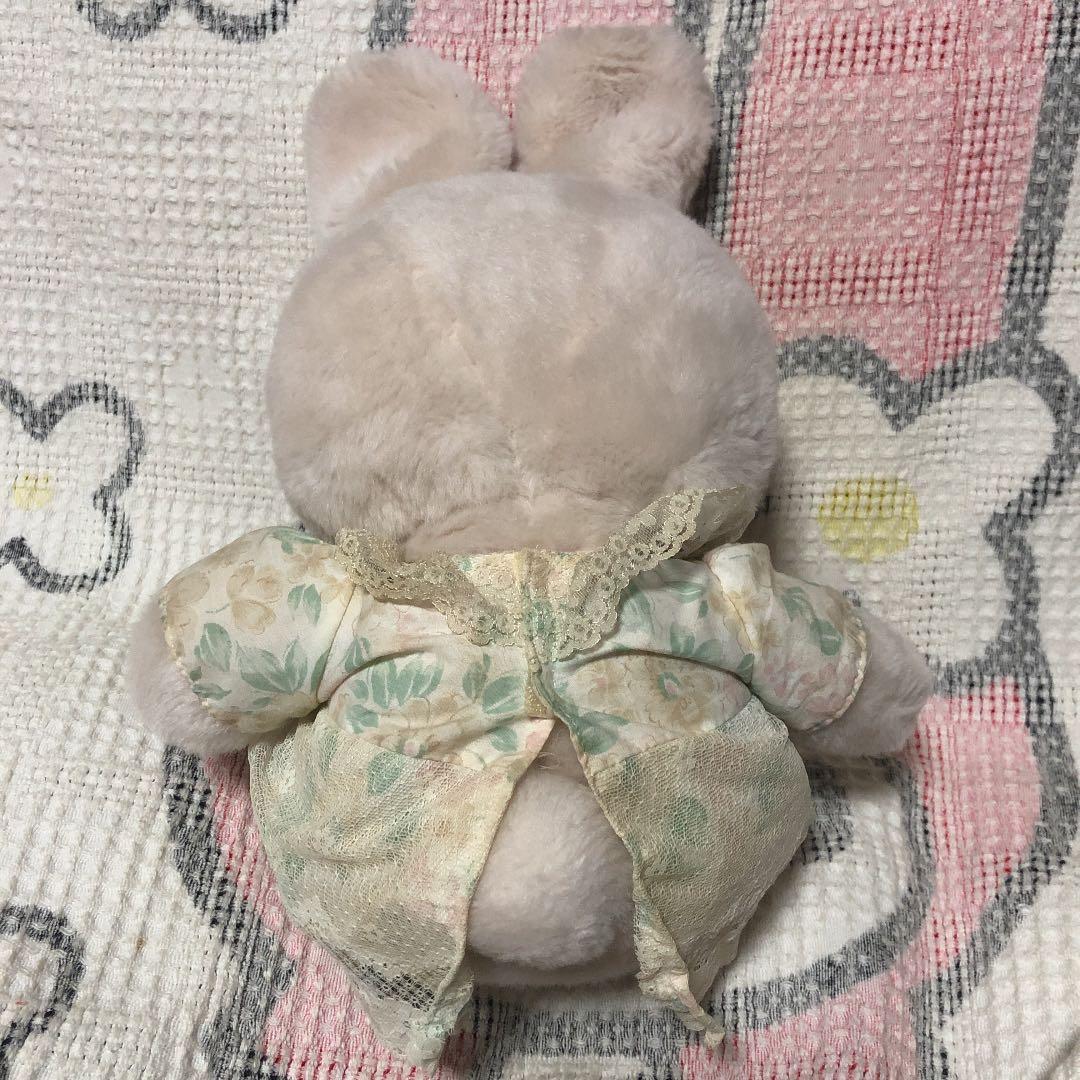 昭和レトロ　吉徳　うさぎ　薄いピンク色　ぬいぐるみ　中古品