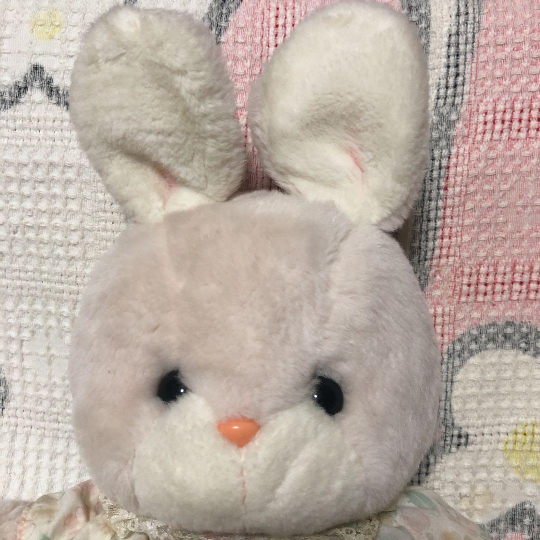 昭和レトロ　吉徳　うさぎ　薄いピンク色　ぬいぐるみ　中古品